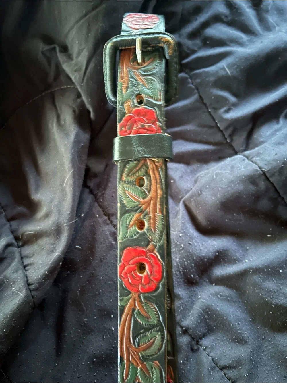 Red Rose Women's Leather Belt
